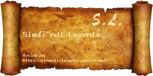 Simándi Levente névjegykártya